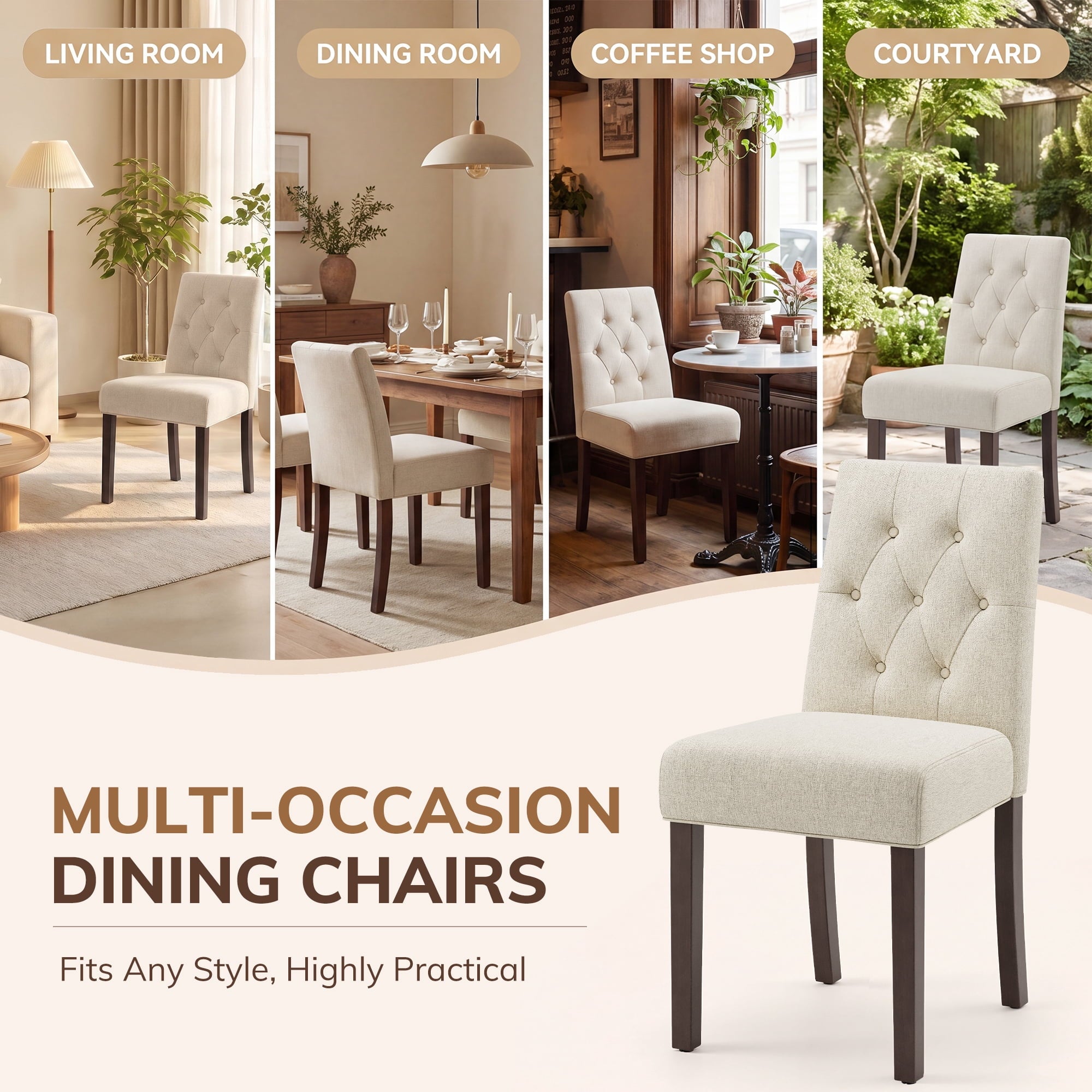 EOP 5-Piece Extendable Dining Table Set for 4, 47"-63" Wood Kitchen Table with 4 Upholstered Chairs, Space-Saving Drop Leaf Kitchen Table for Dining Room, Small Space