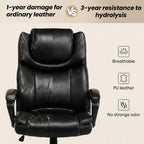 EOP Big and Tall Office Chair with Footrest, Heated Massage Faux Leather Computer Chair with 3D Linkage Armrests and Lumbar Pillow, Black