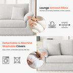 EOP 62.99" Wide Cloud Compression Sofa, Full Sponge Loveseat with Deep Seat, Upholstered Couch with 4 Pillows, No Assembly Required for Small Living Spaces, Beige