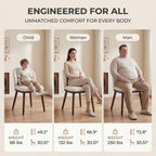 EOP Upholstered Dining Chairs Set of 2, Modern Fabric Dining Side Chairs with Wood Legs & Wing Backrest, for Dining Room Living Room Bedroom, Beige