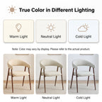EOP Modern Linen Fabric Dining Chairs Set of 2, Upholstered Kitchen Chair with Metal Leg for Dining Room Restaurant, Beige