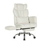 EOP Office Chair, Swivel Ergonomic Large Desk Chair with Adjustable Backrest and Footrest, Flip Armrests Home Executive Office Chair for Work, Gaming, Beige