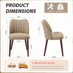 EOP Upholstered Dining Chairs Set of 4, Farmhouse Fabric Kitchen Chairs with Solid Wood Legs, Modern Restaurant & Cafe Side Chairs for Home Dining Room, Camel