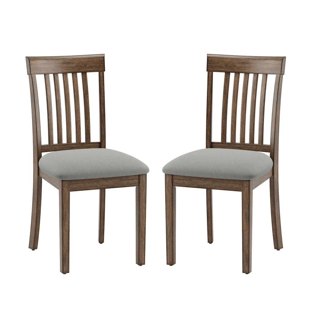 EOP Upholstered Dining Chair, Farmhouse Kitchen Wood Chairs with Backrest, Modern Fabric Padded Dining Chairs for Kitchen, Living Room