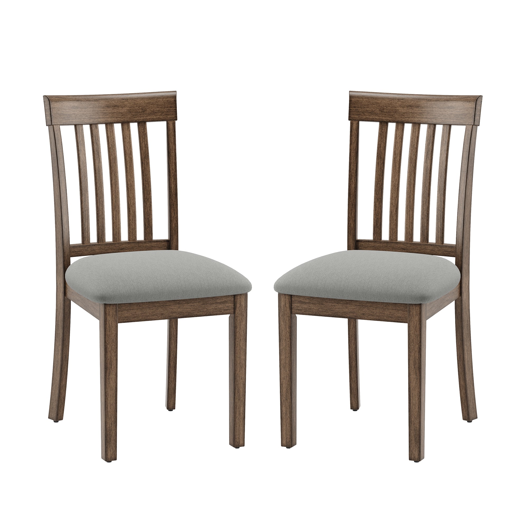 EOP Upholstered Dining Chair, Farmhouse Kitchen Wood Chairs with Backrest, Modern Fabric Padded Dining Chairs for Kitchen, Living Room
