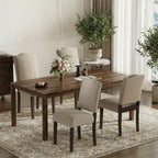 EOP Mid-Century Modern Upholstered Dining Chairs Set of 2, Farmhouse Fabric Kitchen & Dining Room Chairs with Extra Padded Seat, Ideal for Living Room, Restaurant