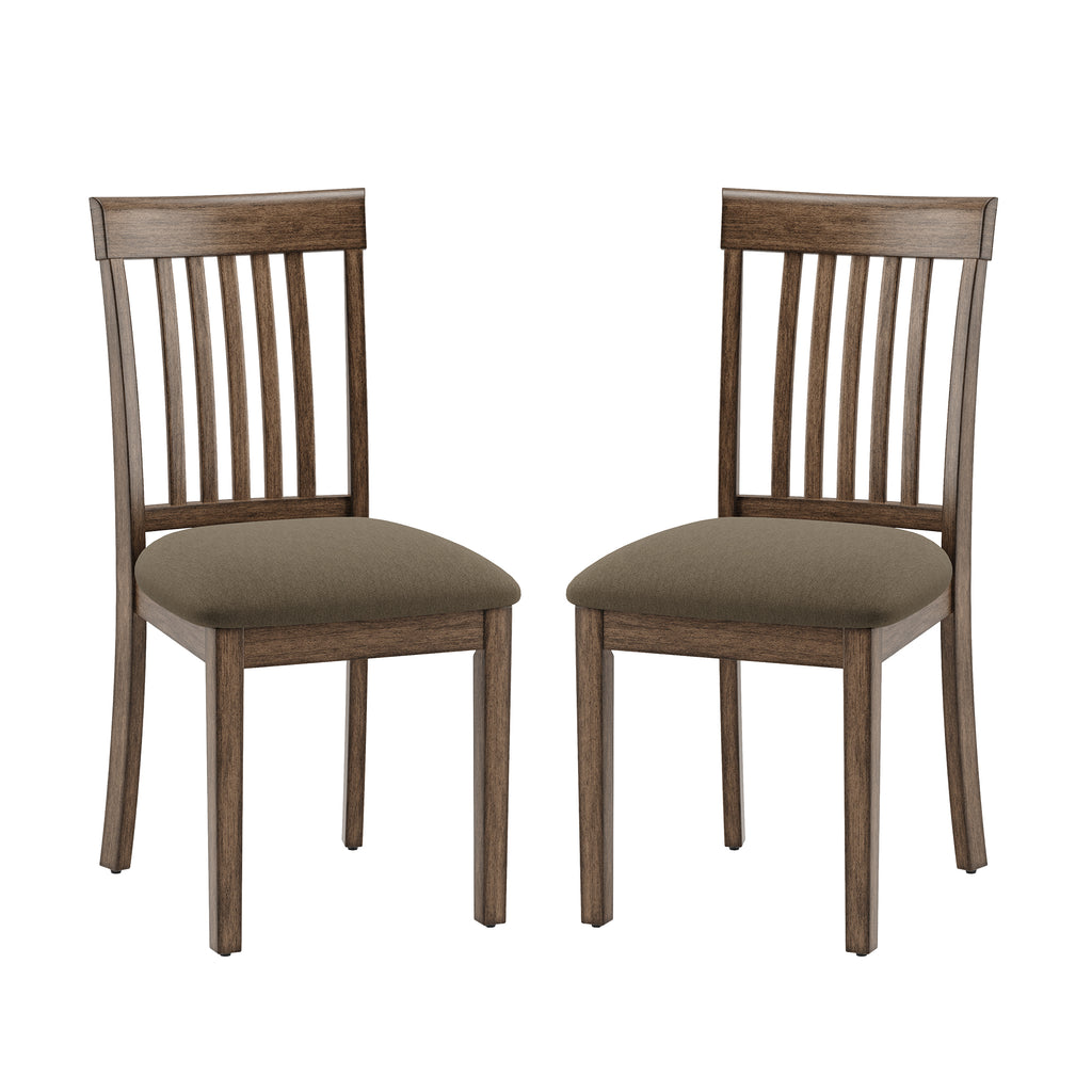 EOP Upholstered Dining Chair, Farmhouse Kitchen Wood Chairs with Backrest, Modern Fabric Padded Dining Chairs for Kitchen, Living Room
