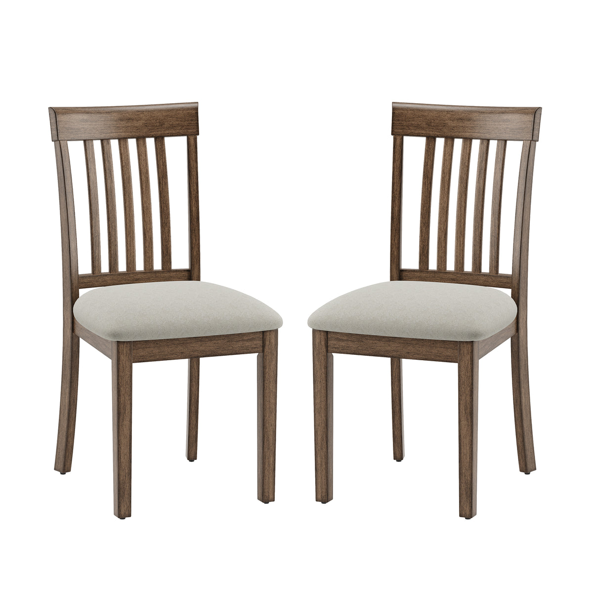 EOP Upholstered Dining Chair, Farmhouse Kitchen Wood Chairs with Backrest, Modern Fabric Padded Dining Chairs for Kitchen, Living Room
