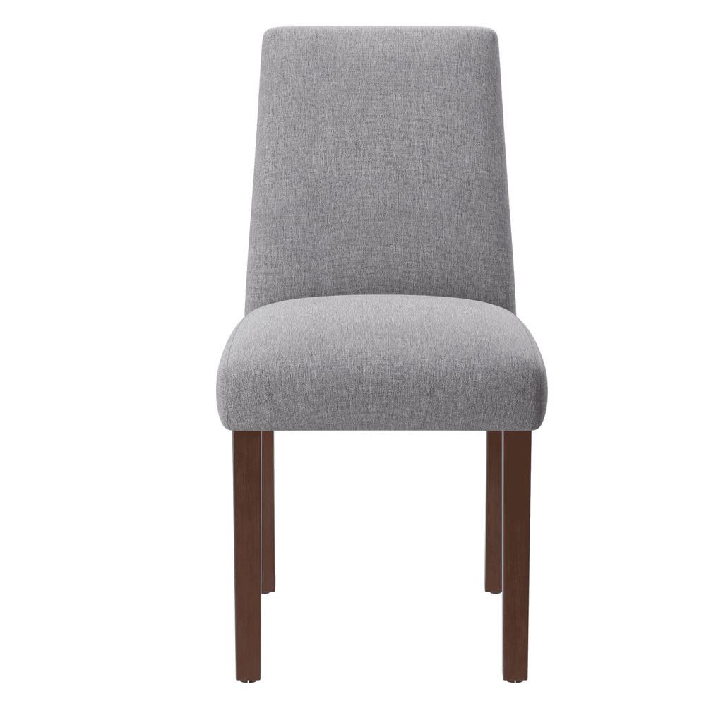 EOP Upholstered Dining Chairs Set of 6, Linen Fabric Dining Side Chairs, Farmhouse Dining Room Chairs, Stylish Kitchen Chairs with Solid Wood Legs and Padded Seat, Gray