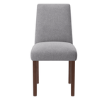 EOP Upholstered Dining Chairs Set of 6, Linen Fabric Dining Side Chairs, Farmhouse Dining Room Chairs, Stylish Kitchen Chairs with Solid Wood Legs and Padded Seat, Gray