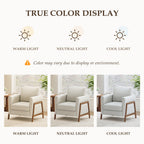 EOP Upholstered Accent Chair, Vintage Mid Century Modern Arm Chair, Comfy PU Leather Reading Armchair for Living Room Bedroom Office
