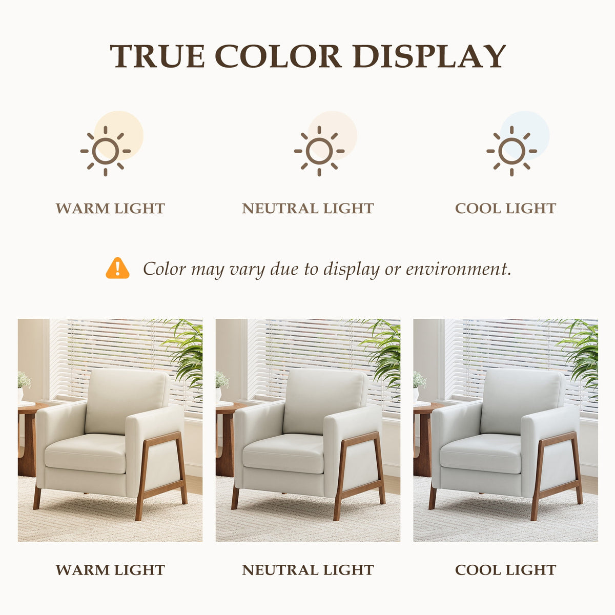 EOP Upholstered Accent Chair, Vintage Mid Century Modern Arm Chair, Comfy PU Leather Reading Armchair for Living Room Bedroom Office