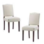 EOP Mid-Century Modern Upholstered Dining Chairs Set of 2, Farmhouse Fabric Kitchen & Dining Room Chairs with Extra Padded Seat, Ideal for Living Room, Restaurant, Beige