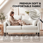 EOP 52" Upholstered Loveseat Sofa with USB & Type-C Charging, 2 Seater Small Couch with Storage Pockets & Armrest Pillows for Living Room, Apartment, Office, Small Spaces, Beige