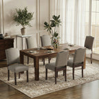 EOP Mid-Century Modern Upholstered Dining Chairs Set of 2, Farmhouse Fabric Kitchen & Dining Room Chairs with Extra Padded Seat, Ideal for Living Room, Restaurant