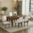 EOP Mid-Century Modern Upholstered Dining Chairs Set of 2, Farmhouse Fabric Kitchen & Dining Room Chairs with Extra Padded Seat, Ideal for Living Room, Restaurant