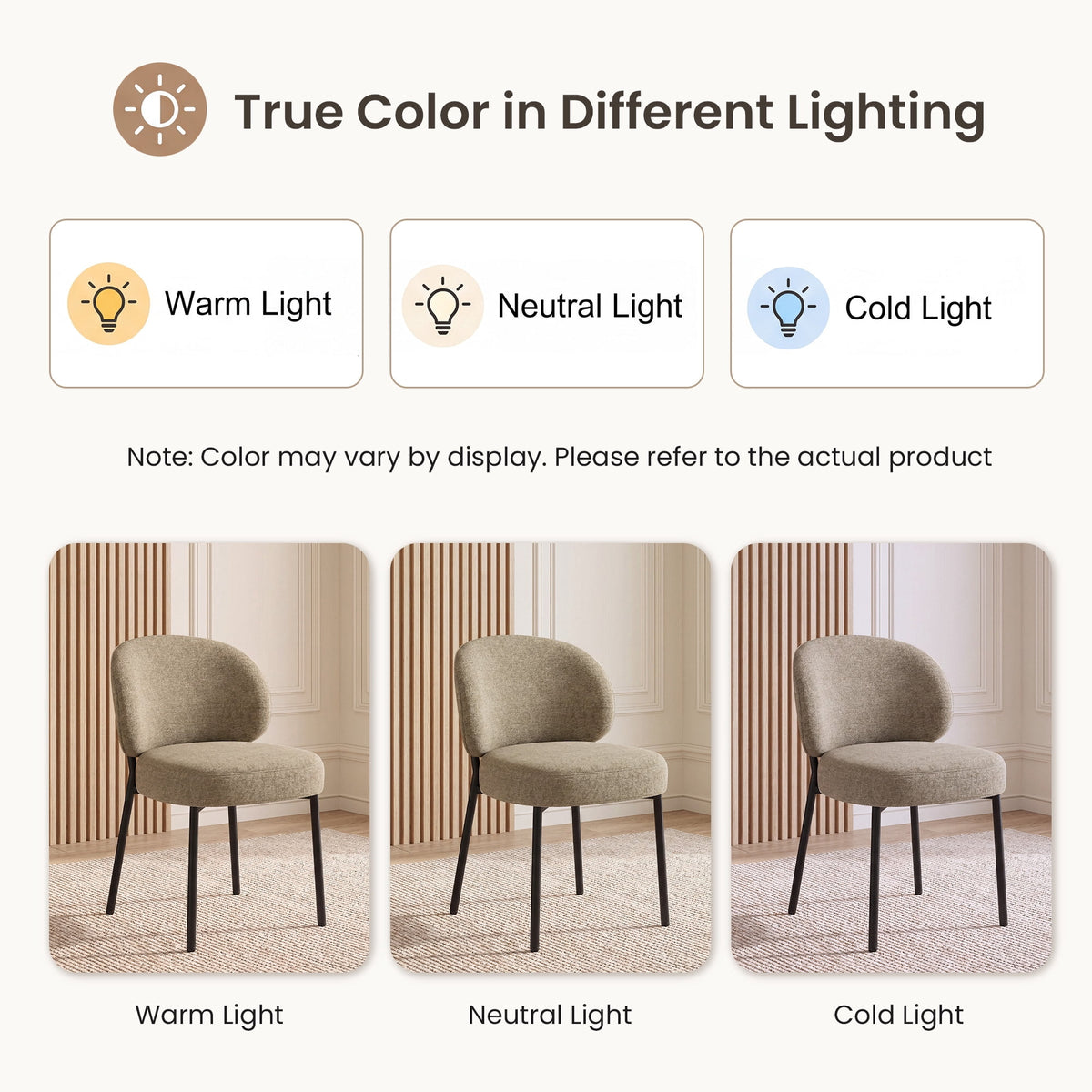 EOP Upholstered Dining Chairs Set of 4, Mid-Century Modern Dining Room Chairs with Curved Backrest and Metal Legs, Chair Kitchen for Dining Room, Camel