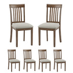 EOP Upholstered Dining Chair, Farmhouse Kitchen Wood Chairs with Backrest, Modern Fabric Padded Dining Chairs for Kitchen, Living Room