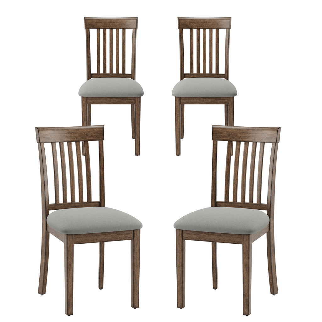 EOP Upholstered Dining Chair, Farmhouse Kitchen Wood Chairs with Backrest, Modern Fabric Padded Dining Chairs for Kitchen, Living Room