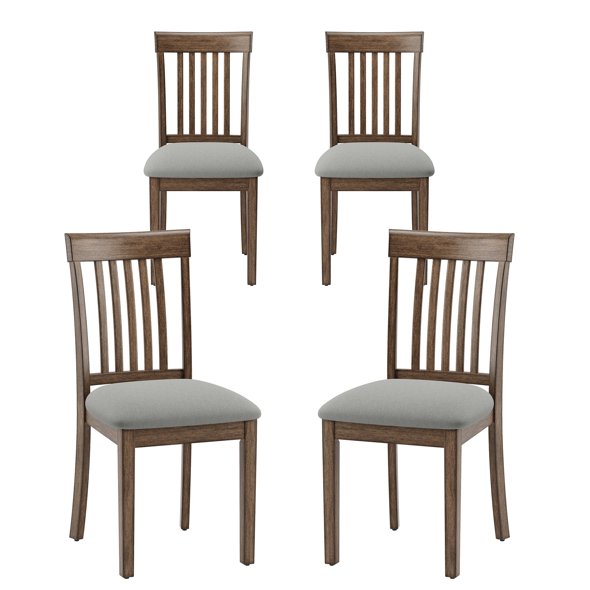 EOP Upholstered Dining Chair, Farmhouse Kitchen Wood Chairs with Backrest, Modern Fabric Padded Dining Chairs for Kitchen, Living Room