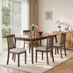 EOP Upholstered Dining Chair, Farmhouse Kitchen Wood Chairs with Backrest, Modern Fabric Padded Dining Chairs for Kitchen, Living Room