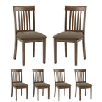EOP Upholstered Dining Chair, Farmhouse Kitchen Wood Chairs with Backrest, Modern Fabric Padded Dining Chairs for Kitchen, Living Room