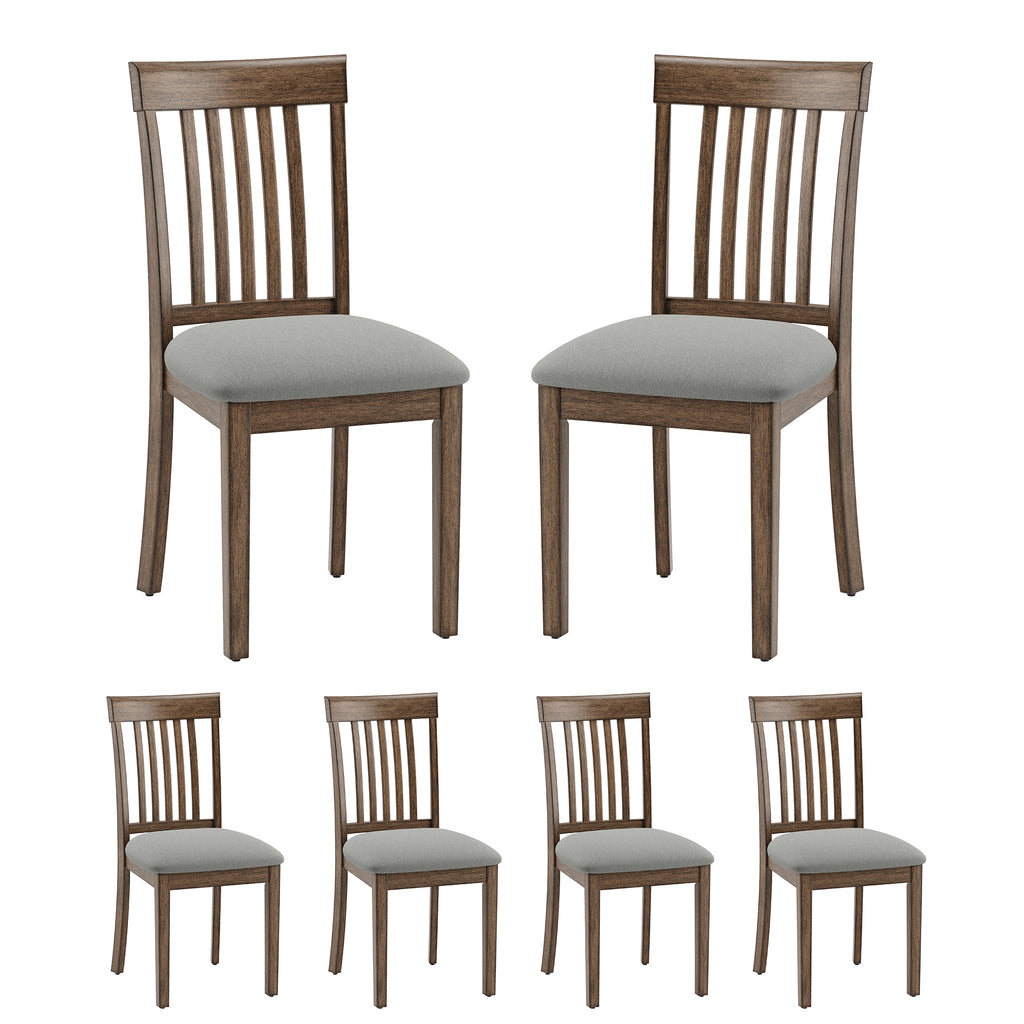 EOP Upholstered Dining Chair, Farmhouse Kitchen Wood Chairs with Backrest, Modern Fabric Padded Dining Chairs for Kitchen, Living Room