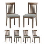 EOP Upholstered Dining Chair, Farmhouse Kitchen Wood Chairs with Backrest, Modern Fabric Padded Dining Chairs for Kitchen, Living Room