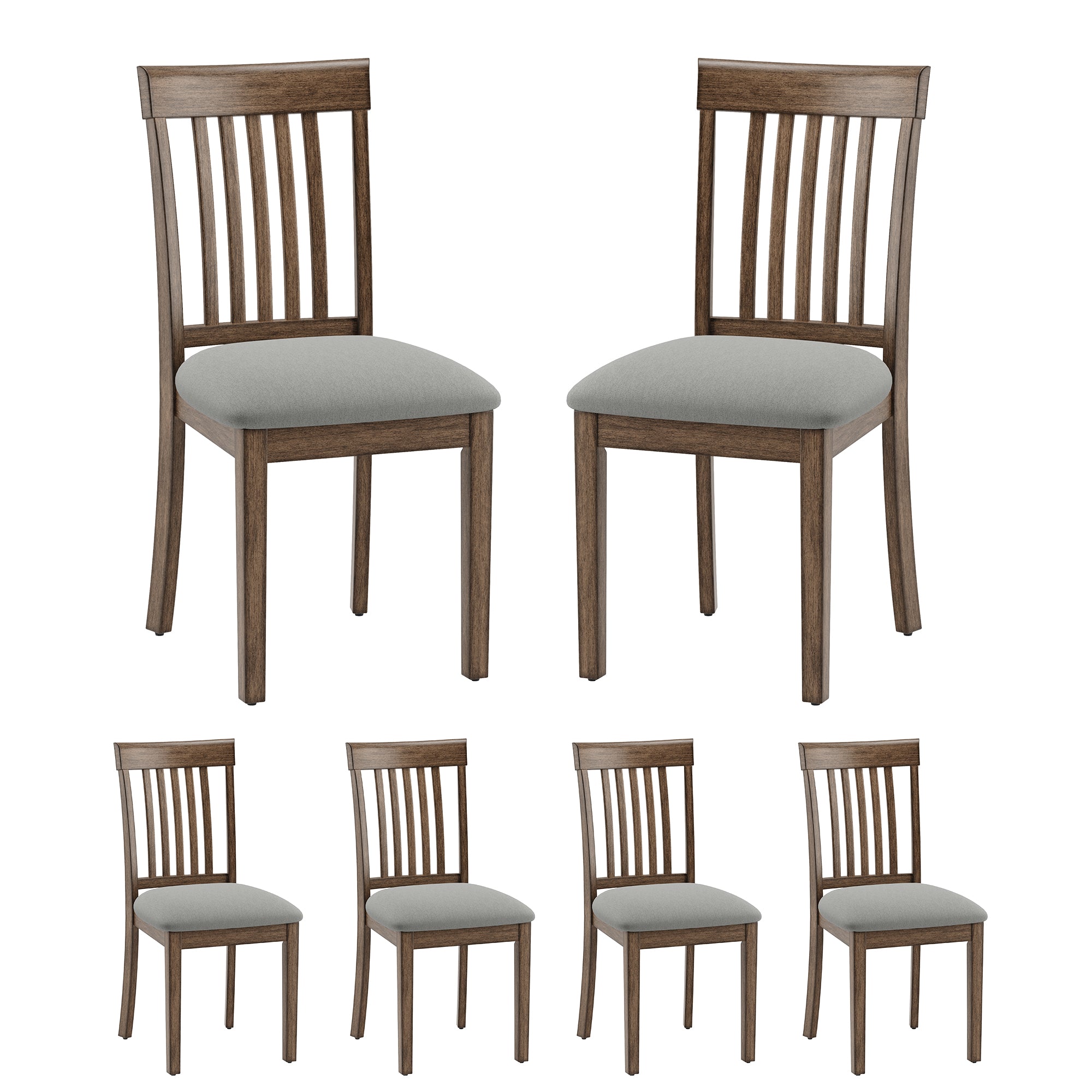 EOP Upholstered Dining Chair, Farmhouse Kitchen Wood Chairs with Backrest, Modern Fabric Padded Dining Chairs for Kitchen, Living Room