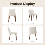 EOP Wooden Dining Chairs Set of 2, Modern Tufted Button Kitchen Chairs with Solid Wood Legs, Upholstered Fabric Dining Room Chairs for Living Room Bedroom, Beige
