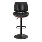EOP Adjustable Swivel Bar Stools Single Piece Faux Leather Upholstered Counter Height Chairs with Back Dining Barstools for Kitchen Island, Black