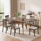 EOP Upholstered Dining Chair, Farmhouse Kitchen Wood Chairs with Backrest, Modern Fabric Padded Dining Chairs for Kitchen, Living Room