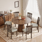 EOP Upholstered Dining Chair, Farmhouse Kitchen Wood Chairs with Backrest, Modern Fabric Padded Dining Chairs for Kitchen, Living Room