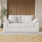 EOP 76" Wide Loveseat Sofa, 2-Seater Sofa with 4 Pillows, Upholstered Sofa Couch for Living Room and Small Spaces, Beige
