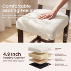 EOP 25.98" Modern Counter Height Barstools Set of 2, Farmhouse Wooden Upholstered Bar Stools With Footrest for Kitchen Island, Bar, Dining Room, Beige