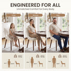 EOP Wooden Dining Chairs Set of 2, Modern Tufted Button Kitchen Chairs with Solid Wood Legs, Upholstered Fabric Dining Room Chairs for Living Room Bedroom, Beige