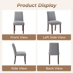 EOP Upholstered Dining Chairs Set of 6, Linen Fabric Dining Side Chairs, Farmhouse Dining Room Chairs, Stylish Kitchen Chairs with Solid Wood Legs and Padded Seat, Gray