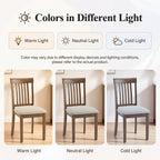 EOP Upholstered Dining Chair, Farmhouse Kitchen Wood Chairs with Backrest, Modern Fabric Padded Dining Chairs for Kitchen, Living Room