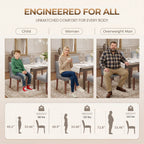 EOP Upholstered Dining Chairs Set of 6, Linen Fabric Dining Side Chairs, Farmhouse Dining Room Chairs, Stylish Kitchen Chairs with Solid Wood Legs and Padded Seat, Gray