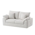 EOP 76" Wide Loveseat Sofa, 2-Seater Sofa with 4 Pillows, Upholstered Sofa Couch for Living Room and Small Spaces, Beige