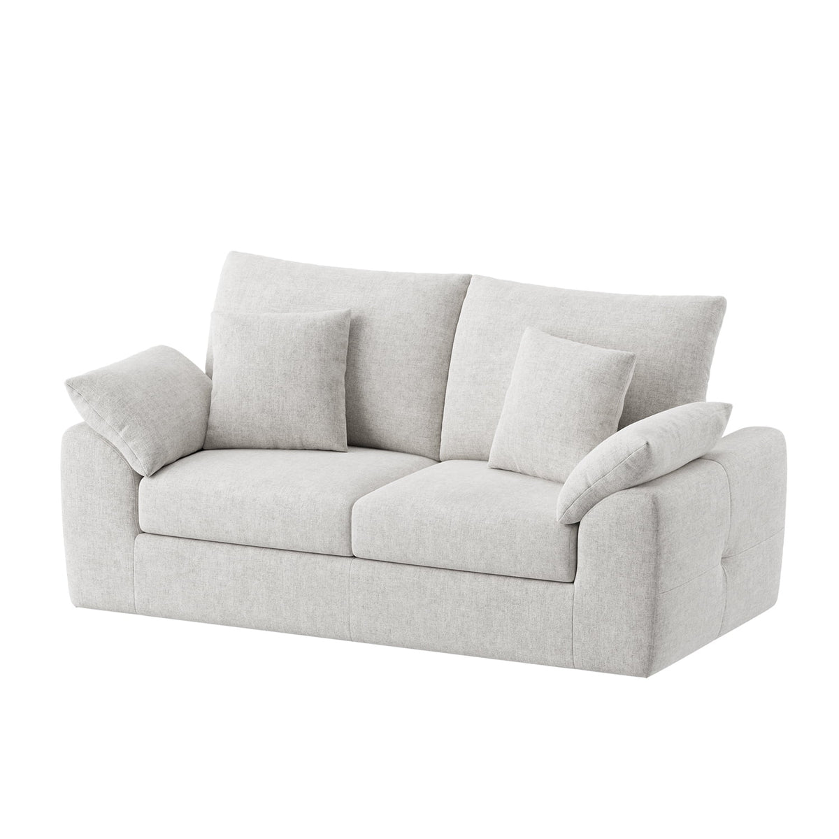 EOP 76" Wide Loveseat Sofa, 2-Seater Sofa with 4 Pillows, Upholstered Sofa Couch for Living Room and Small Spaces, Beige
