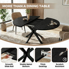 EOP 5-Piece Dining Set with Expandable 43″- 59″ Dining Table and 4 Upholstered Chairs for Small Spaces Small Home Kitchen Apartment, Black Table with Green Chairs