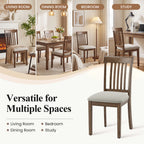 EOP Upholstered Dining Chair, Farmhouse Kitchen Wood Chairs with Backrest, Modern Fabric Padded Dining Chairs for Kitchen, Living Room