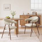 EOP Modern Linen Fabric Dining Chairs Set of 2, Upholstered Kitchen Chair with Metal Leg for Dining Room Restaurant