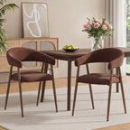 EOP Modern Linen Fabric Dining Chairs Set of 2, Upholstered Kitchen Chair with Metal Leg for Dining Room Restaurant