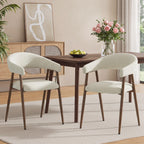 EOP Modern Linen Fabric Dining Chairs Set of 2, Upholstered Kitchen Chair with Metal Leg for Dining Room Restaurant
