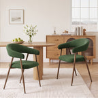 EOP Modern Linen Fabric Dining Chairs Set of 2, Upholstered Kitchen Chair with Metal Leg for Dining Room Restaurant