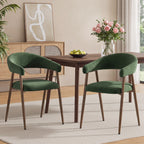 EOP Modern Linen Fabric Dining Chairs Set of 2, Upholstered Kitchen Chair with Metal Leg for Dining Room Restaurant