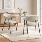 EOP Modern Linen Fabric Dining Chairs Set of 2, Upholstered Kitchen Chair with Metal Leg for Dining Room Restaurant