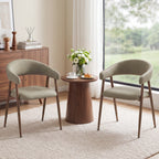 EOP Modern Linen Fabric Dining Chairs Set of 2, Upholstered Kitchen Chair with Metal Leg for Dining Room Restaurant